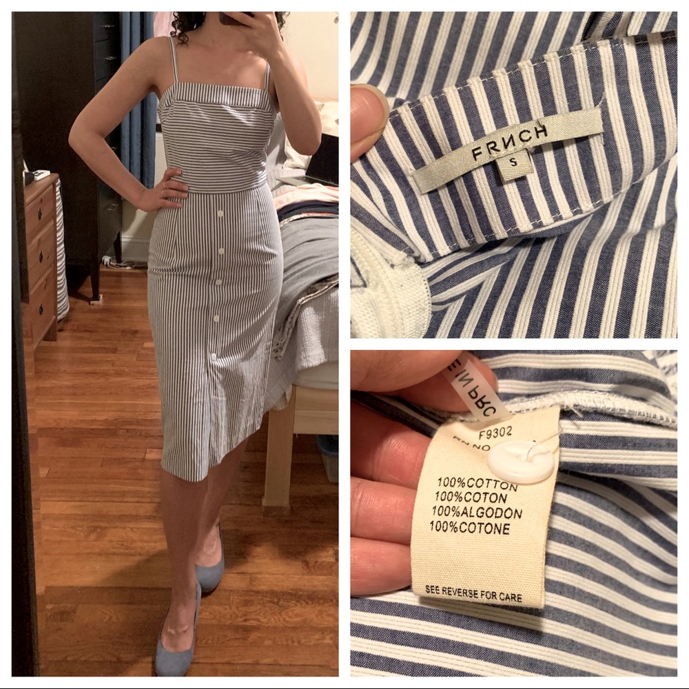 Blue and White Striped Cotton Dress by FRNCH